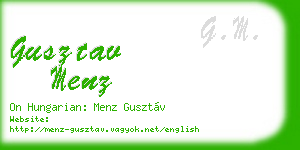gusztav menz business card